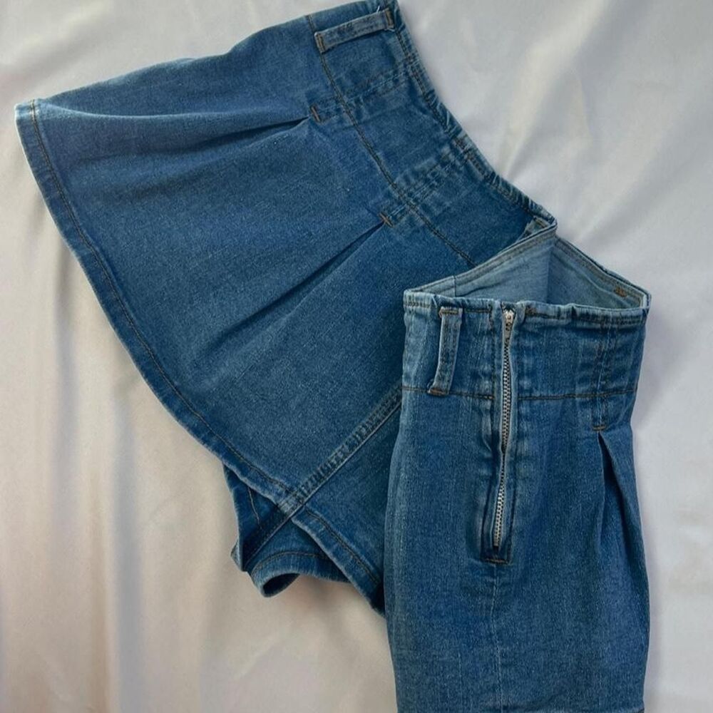 Shein Women's Blue and Navy Skirt - Picture 4 of 5